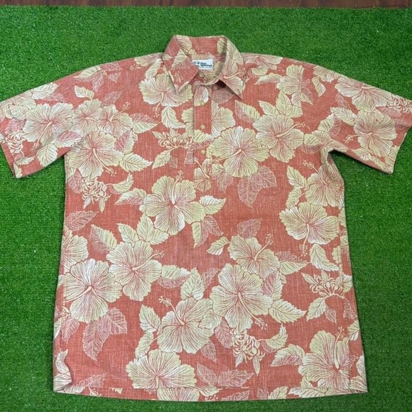 Reyn Spooner Men's Size Small Hawaiian Quarter Button Vintage Wash Aloha - Picture 1 of 5